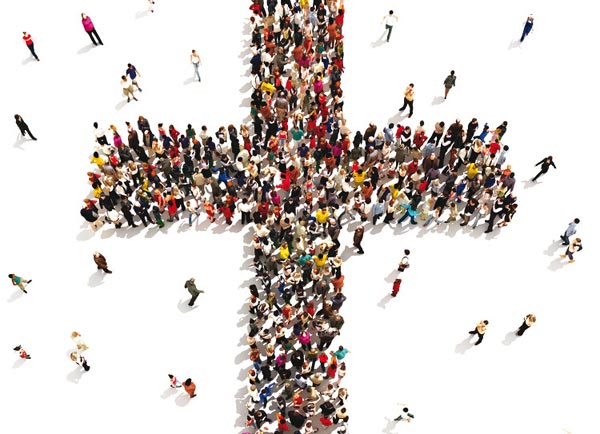 people forming a
                              cross